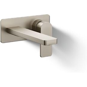 Kohler Parallel Wall-Mount Single-Handle Bathroom Sink Faucet, Vibrant Brushed Nickel