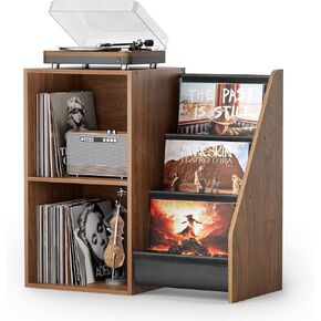 Record Player Stand,Turntable Stand with Vinyl Record Storage,Record Player Table with Vinyl Display Holder Shelf,Record Player Cabinet with 220 Albums Organizer,Media Console Cabinet for Stereo Audio