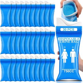30 Pcs Disposable Urine Bag 700 ml Pee Bags for Travel for Women/Men Camping Pee Bags Bulk Unisex Emergency Urine Bag Vomit Bags, Toilet Traffic Jam Pregnant, Patient Portable