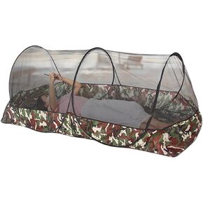 Mosquito Tent,Folding Netting Bed Tent,Portable Mosquito Netting with Bottom,Camping Tent Fine Mesh Mosquito Net for Adults Kids Travel Camping Backyards Canopy Outdoor (Black Net, 1 Person)