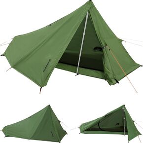 1 Person Trekking Pole Tent for Backpacking - Ultralight Backpacking Tent, Waterproof Hiking Tent for Camping, Lightweight Camping Tent for Scouts, Trekker(NO Trekking Poles)