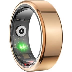 ASHATA Smart Ring for Fitness & Sleep Tracking, IP68 Waterproof Activity Tracker, Sleep Monitor, NFC, Take Photos, Ebook Page Turning, Pedometer, Synchronized Data, APP - Size 11