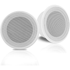 Pyle 8" in-Wall and Ceiling Speaker - 150W Flush Mount Speaker with Enclosed Housing, Quick-Connect Terminals, Voice Coil, Tweeter Cup, Home and Commercial Audio Use (10.6" x 10.6" x 4.4" with Cover)