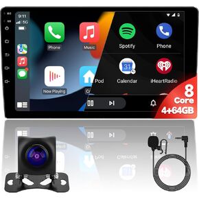10 بوصة 2+32GB IPS شاشة تعمل باللمس الكامل Android Car Radio Audio Video Player for Double Din Raido مع Carplay Android Auto WiFi BT MirrorLink تقسيم الشاشة PIP GPS