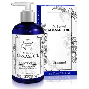 Unscented Massage Oil for Massage Therapy | 100% Natural Body Oil | Premium Quality for Spa & Professional Use | Soothing, Therapeutic & Hydrating Formula | 1 Gallon by Brookethorne Naturals