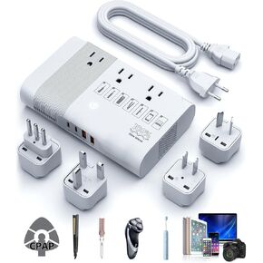 [Game-Changer] DOACE 500W Max 220V to 110V Converter, 50Hz to 60Hz Voltage Converter for European Travel, 100% Pure Sine Wave Voltage Converter US to Europe for CPAP Hair Straightener Laptop Phone