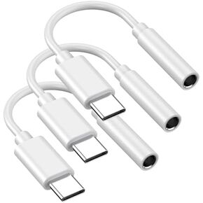 USB C to 3.5 mm Headphone Jack Adapter, 3 Pack [Apple MFi Certified] iPhone 15 to 3.5mm Audio Aux Dongle Adapter Compatible with iPhone 15/15 Plus/15 Pro/15 Pro Max/iPad Pro, Support Music & Calling