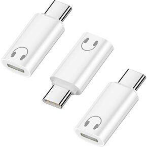 3 Pack USB C to Light-ning Headphone Audio Adapter Converter for iPhone 16/15, iPad Pro/Air, MacBook and More (Only for Earphone, No Charge), White