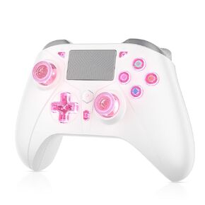 Gamrombo Wireless Controller for PS4/PS4 Pro/ PS4 Silm/Swtich/PC, RGB Lighting Gamepad Built-in 1000mAh Battery, 3.5mm Audio Jack and Marco/Turbo Function