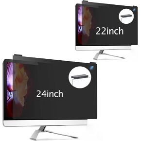 2 Pack [24 Inch 16:9 & 22 Inch 16:10] Computer Privacy Screen Filters for Widescreen Monitors - Anti-Glare - Anti-Scratch Protector- Desktop Privacy Screen Bundle