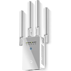 WiFi Extender Signal Booster, Long Range Internet Booster Extender for Home, Faster Wireless WiFi Repeater with Ethernet Port, Broader Coverage up to 10k Sq.ft, 1-Tap Setup