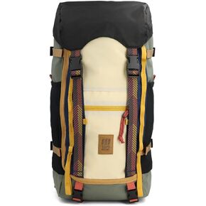 Topo Designs Rover Trail Pack 22L, Molded Back Panel, Waist Belt, Water Bottle Pockets, Bluesign Approved (Bone White/Beetle)