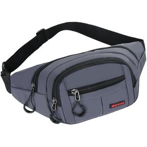 Lightweight Hiking Waist Pack – Ideal for Running, Walking & Travel – Secure Phone Pocket – Durable, Comfortable Gray Belt Bag for Essentials – Hands-Free Convenience
