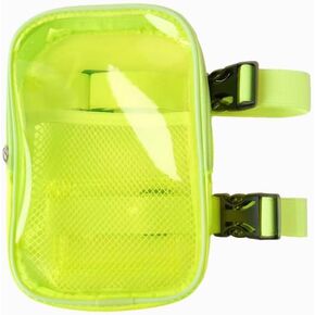 Thigh Bag| Leg Harness |Waist Pouch| Clear Colorful Carnival Bag for Hiking Travel| Fanny Pack with adjustable straps and buckles|4 in1 convertible design| Clear (Black)