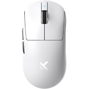 A7 Ultra Wireless Gaming Mouse ، Tri -mode Connection ، 59 Grams ، PAW3950 42K DPI Sensor ، Solied/Wireless Dual 8K Solling ، 130 Hour Battery عمر - أبيض