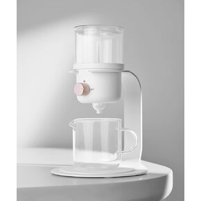 Glass Tea Pot with Infusers for Loose Tea and Drip Coffee Pour Over, Semi Automatic Tea Set with Magnetic Clear Teapot, Black
