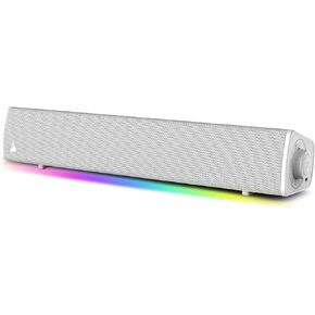صوت صوت RGB Sound GS3 (أبيض) مضغوط مع تقنية فائقة ، مدعومة عبر USB ، Bluetooth 5.4 ، منفذ سماعات الرأس ، للكمبيوتر الشخصي و MAC