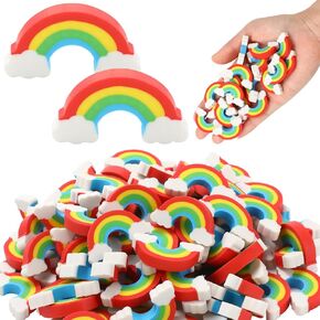 Rainbow Erasers Bulk Cute Mini 3D Erasers St. Patrick's Day Erasers Classroom Erasers for Kids Novelty Pencil Eraser for Party Favors Kids Students Teacher Rewarding Gift Goodie Bags Fillers (30 pcs)