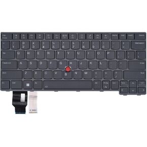 لوحة مفاتيح الإضاءة الخلفية للبديل لـ Lenovo ThinkPad T14 Gen 3 Gen 4 ، ThinkPad L14 Gen 3 Gen 4 & ThinkPad P14S Gen 3 Gen 4 Series لوحة مفاتيح كمبيوتر محمول US Layout P/N: 5N21D68345 ، رمادي