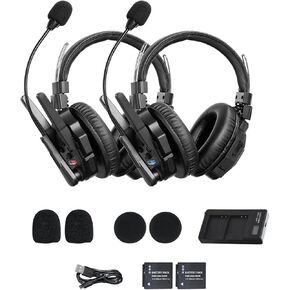 SYNCO XTALK XMax5 Wireless Intercom Headset System 2.4GHz 1640 feet 500 Meters Dual-Ear Team Communication Headset for Live Show Stage Performance Movie Shoot (XMax5 / 5 Persons)