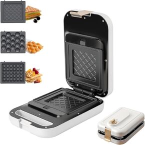 3 in 1 sandwich maker egg bubble waffle iron maker Intelligent temperature control pancake maker with removable plates Indicator Lights panni press for Afternoon tea breakfast dessert