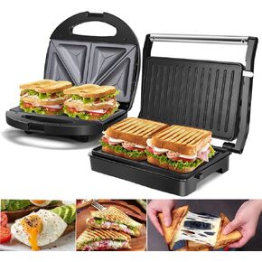 Aigostar Panini Press Grill Sandwich Maker with Non-Stick Double-Sided Heating Sandwich Press, Indicator Light, Locking Lid, Cool Touch Handle