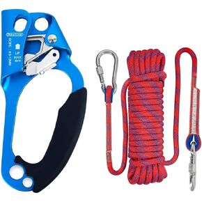 NewDoar CE Certified Right Hand Ascender 10mm Static Climbing Rope (red/33ft/10M) Climbing Equipment Fire Rescue Rope