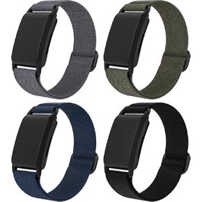 4 Pack Stretchy Solo Loop Wristband for Whoop 4.0 Straps, Adjustable Soft Sport Nylon Elastic Braided Bands Compatible with Whoop 4.0 Durable Sleep, Wearable Health, Fitness& Activity Tracker