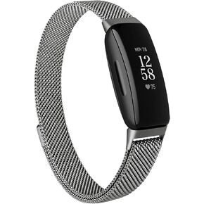 Vanjua for Fitbit Inspire 2 / Inspire 3 / Inspire/Inspire HR Bands Women Men, Stainless Steel Metal Mesh Loop Adjustable Magnetic Wristband Replacement Strap for Fitbit Inspire 2 Fitness Tracker