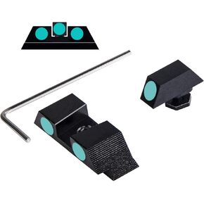 Front and Rear Night Sights Glow in The Dark for Glock Pistol Fits 17, 19, 20,22, 23, 24, 26, 27, 33, 34, 35, 38 and 39 Sights Blue