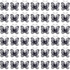 AUEAR, 50 Pack Sheer Mesh Wire Glitter Butterfly with Gem for Home and Wedding Decoration Party Wall Decorations (Purple)