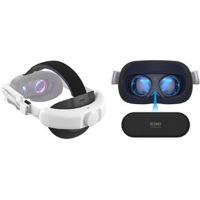 KIWI design Lens Protector Cover and Battery Head Strap 6400mAh Compatible with Meta Quest 3