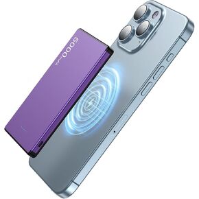 Magnetic Portable Charger Magnetic 5000mAh Ultra SlimforMagSafe Battery Pack, 0.3in3.9oz Mini Wireless Power Bank with 20W PD USB-C Two-Way Charging, Compatible for iPhone 15/14/13/12 Series (grizzly)