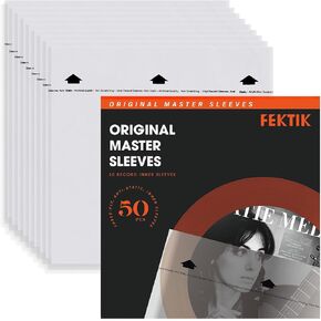 50PCS Vinyl Record Inner Sleeves, 12-inch Anti-static Vinyl Inner Sleeves, 3 Layer Archival Quality, Protect Your LP Collection