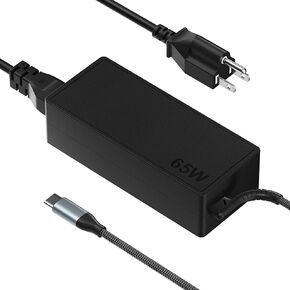 65W USB C Laptop Charger​ Fast Charging Adapter for Lenovo ThinkPad Yoga/HP Elitebook Spectre/Dell Latitude/MacBook Pro/ASUS Chromebook/Samsung Galaxy, Replacement Computer Charger Type C