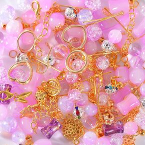 120g Random Glass Beads Kit for Jewelry Making, 6-10mm Round Crystal Glass Beads for Bracelet Making (White) in Kuwait