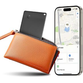 Slim Wallet Tracker Card,Wallet Finder, Rechargeable,Smart Bluetooth Item Locator for Purse,Phone,Luggage Tags,Passport,Works with APPLE Find My (iOS Only), Black 1 Pack