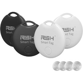 RSH Key Finder Tracker Luggage Bluetooth Tracker Smart Tag Works with Apple Find My, Smart Key Finder Locator for Bags,Wallet Tracker,Item Finder Tag Locate or Tracking for Keys(iOS only)