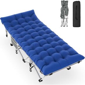 Slendor Camping Cot for Adults & Kids, Folding Cot Camping Bed with 10-Leg Support, 500LB Capacity Portable Sleeping Cots for Camping, RV, Travel, Guest Bed & Home Use (Includes Carry Bag), Black
