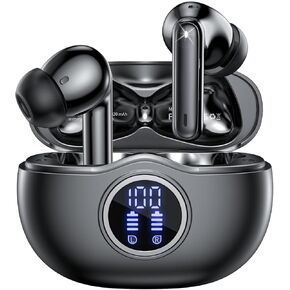 Wireless Earbuds Bluetooth Headphones 50H Playtime Ear Buds, Active Noise Cancelling, IPX7 Waterproof, HD Stereo Sound with Mic, for Sports/Gym (Black)