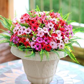 Artificial Flowers For Outdoors, 12 Bundles UV Resistant Fake Outdoor Flowers Faux Artificial Flower Plastic Plants for Outside Garden Porch Window Pot Spring Summer Home Decor (Multi Color-B, 12)