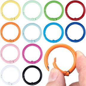 24Pcs Colorful Metal Spring O Rings, 24mm Round Carabiner Snap Clip Trigger Buckles Spring Keyrings DIY Accessories for Bag Purse Handbag Keychains in Kuwait