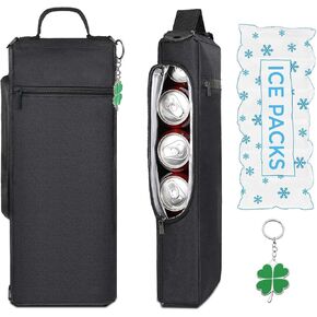 Golf Cooler Bag with Ice Pack, with Lucky Four Leaf Clover Keychain, 6 Can Small Golf Cooler Bag, Cute Golf Gifts for Men Golfers