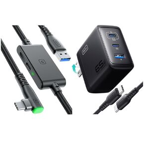 INIU 16FT Link Cable + 3-Port 65W USB C Charger Block