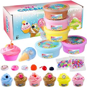 Butter Slime Kit Ice Cream Slime,Slime Making Kit,Stretchy and Non-Sticky,Stress Relief Toys, Party Favors for Kids Girls and Boys