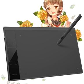 VEIKK A30 Drawing Tablet, 10x6 Inch Graphics Tablet with 8192 Levels Battery-Free Stylus Pen, 4 Touch Keys, 1 Touch Pad, Compatible with Mac/Windows/Android/Linux, Ideal for Digital Art