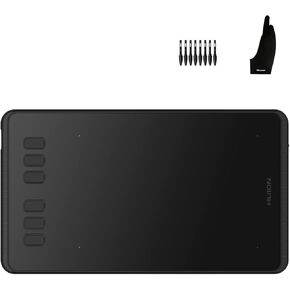 Huion Inspiroy H640P Drawing Tablet Bundle with Artist Drawing Glove for Digital Art, Paint, Design