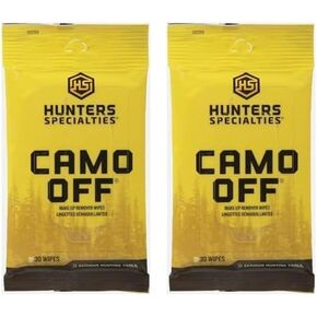 Hunters Specialties Camo Off Makeup Remover Wipes, 30 per Pack - Pocket Size Easy-to-Use Hunting Concealment Face Makeup Cleansing Wipes