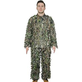 بدلة Quikcamo Mossy Oak 3D الورقية للصيد - CAMO خفيفة الوزن وتنفس الشبكة للرجال - بدلة ورقة