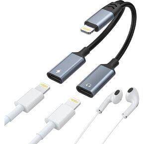 Apple iPhone 2-in-1 Lightning to Lightning Adapter & AUX Charger Dongle for iPhone 14/13/12/11/8/7/6/SE